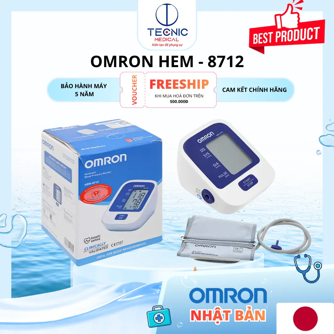 Máy đo huyết áp bắp tay điện tử Omron HEM-8712